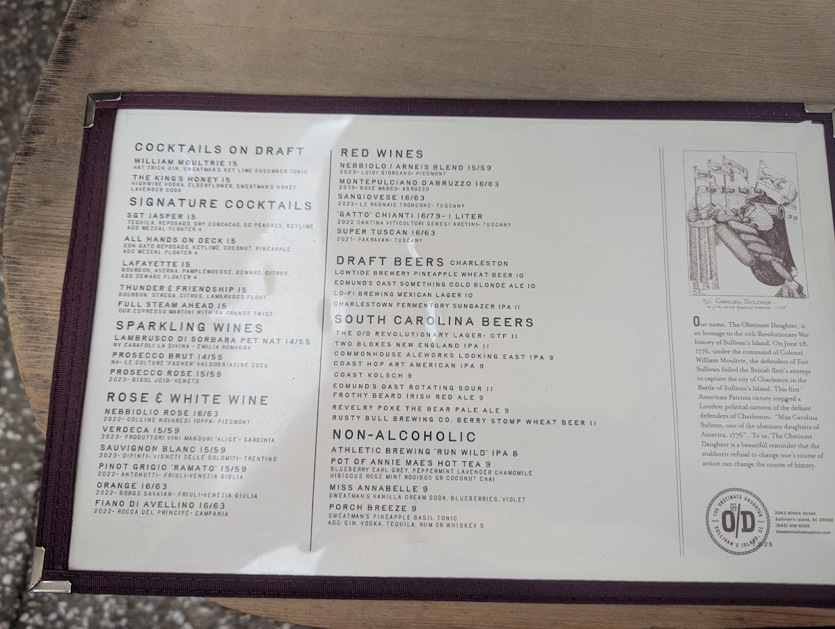 The Obstinate Daughter Menu - Image 3